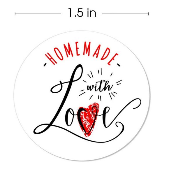 500 Homemade with Love wafer stickers - Picture 3 of 6